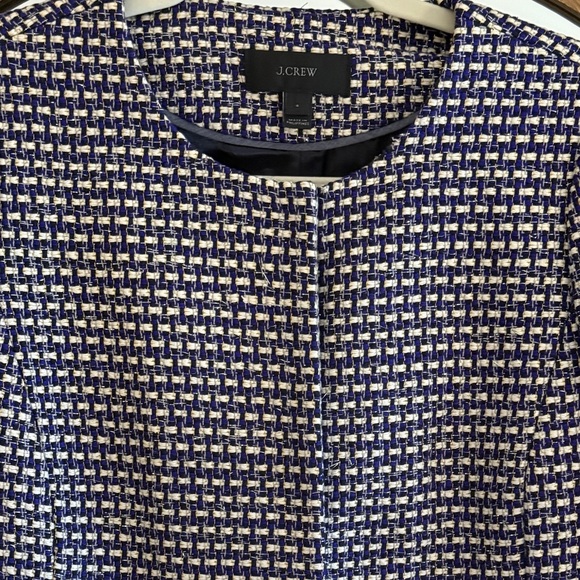 J. Crew Silk Blend Tweed Lady Jacket/blazer Purple White Metallic Like New Sz 4 - Picture 3 of 12